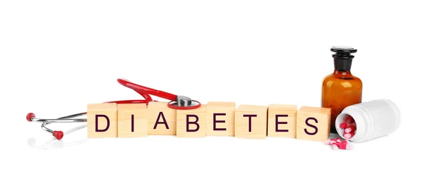 Wooden cubes with word Diabetes — Stock Photo, Image
