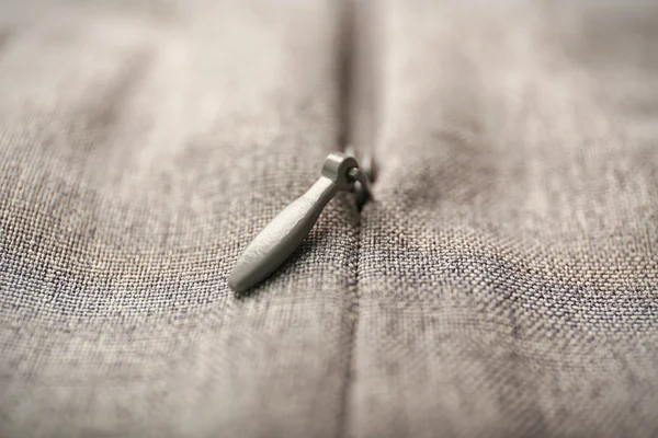 Zipper on dark clothes — Stock Photo, Image