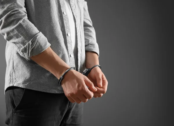Young Man in handcuffs — Stock Photo, Image