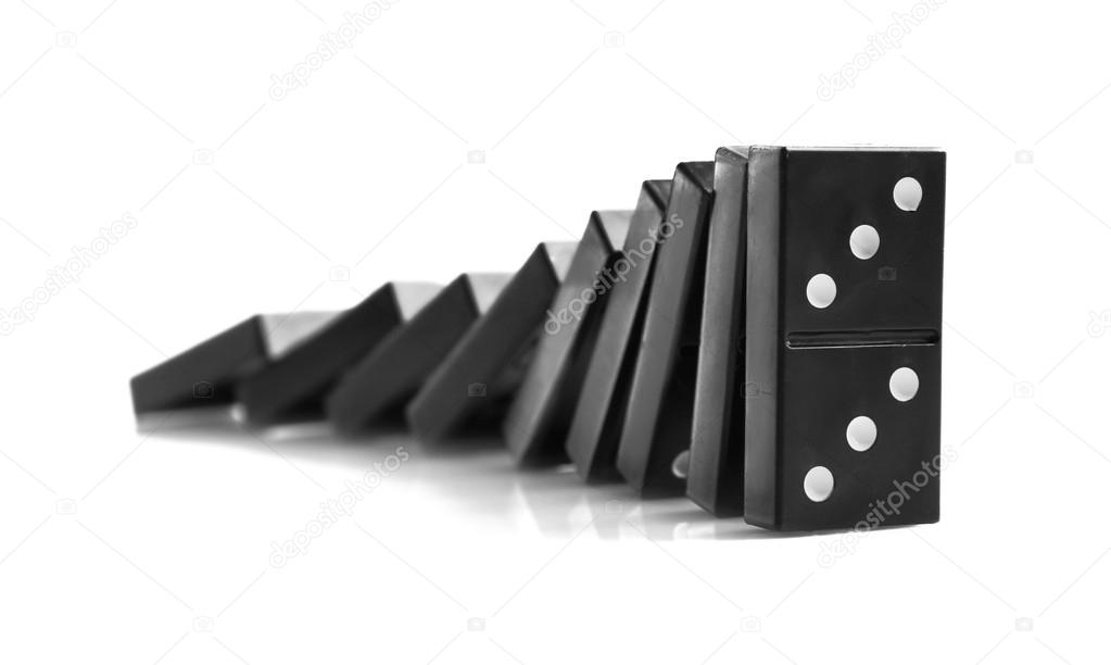 Dominoes on white background