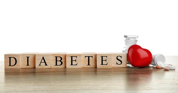 Wooden cubes with word Diabetes — Stock Photo, Image