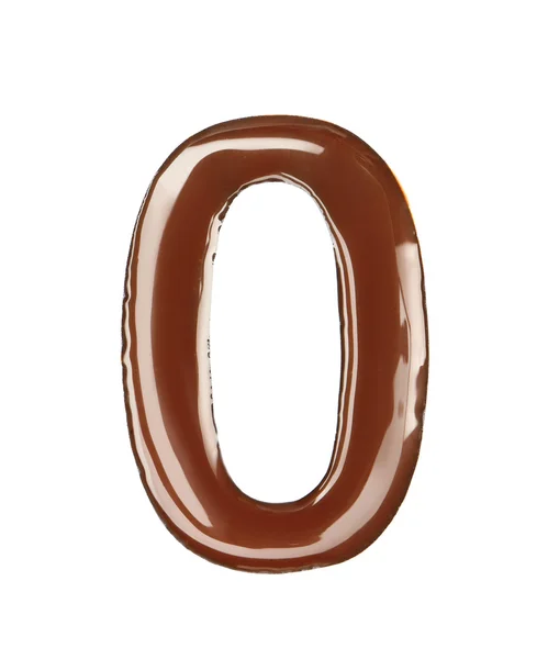Chocolate figura zero isolado em branco — Fotografia de Stock