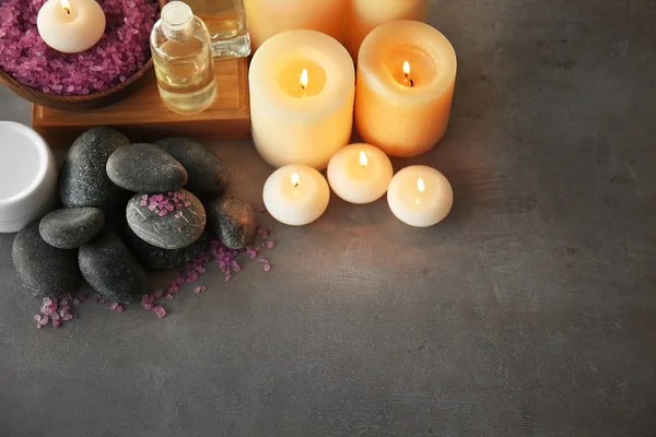 Spa composition on gray background — Stock Photo, Image