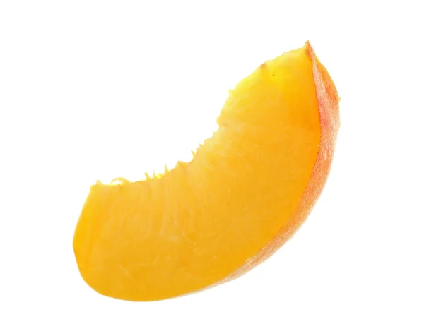 Fresh peach slice on a white background — ストック写真