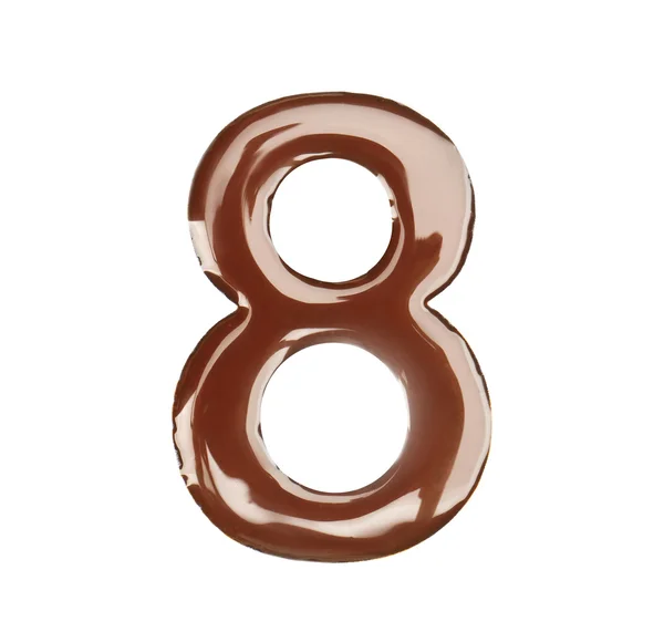 Шоколадна фігура вісімка ізольована на білому — стокове фото