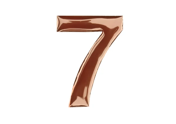 Chocolate figure seven isolated on white — Stock Photo, Image