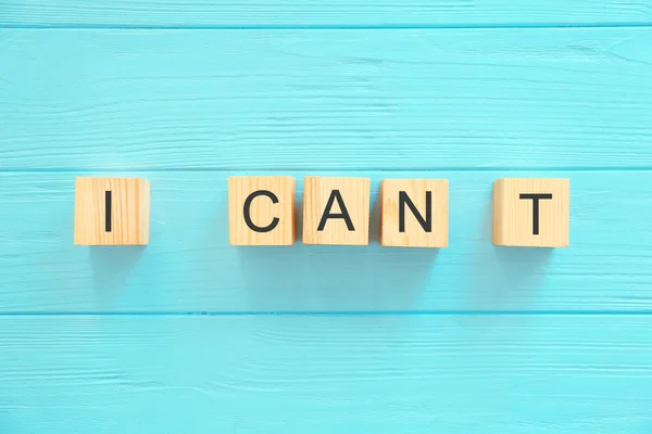 Cubes with phrase I CANT — Stock Photo, Image