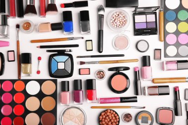Dekoratif kozmetik, üstten görünüm