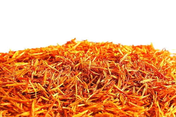 Heap of saffron on white — Stock Photo, Image