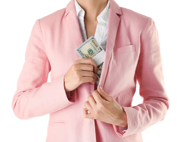 Young Woman with money — Stock Photo, Image