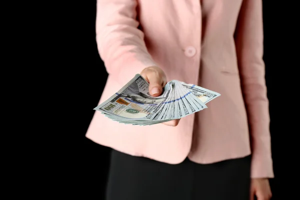 Young Woman with money — Stock Photo, Image