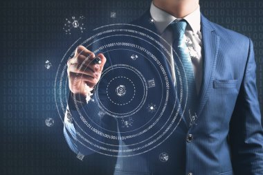 Erkek el çalışma ile sanal perde