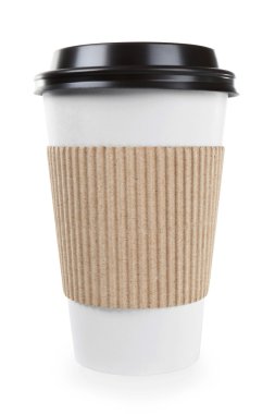 Bir fincan kahve, beyaz üzerine izole.