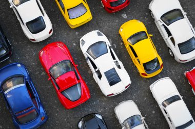 Otopark oyuncak arabalar yakın çekim