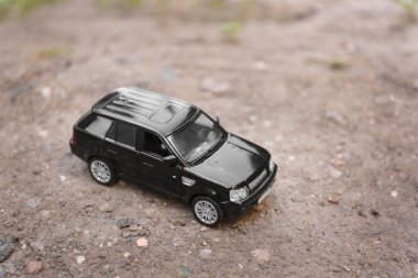 Oyuncak araba yere yakın çekim