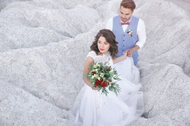 Gelin ve damat, düğün günü