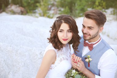 Gelin ve damat, düğün günü