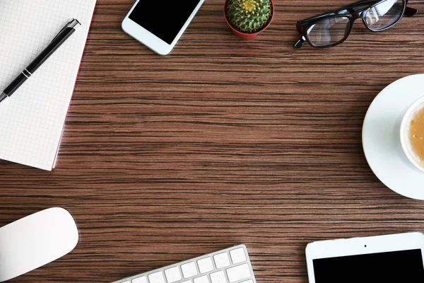 Office table, flat lay — Stock Photo, Image