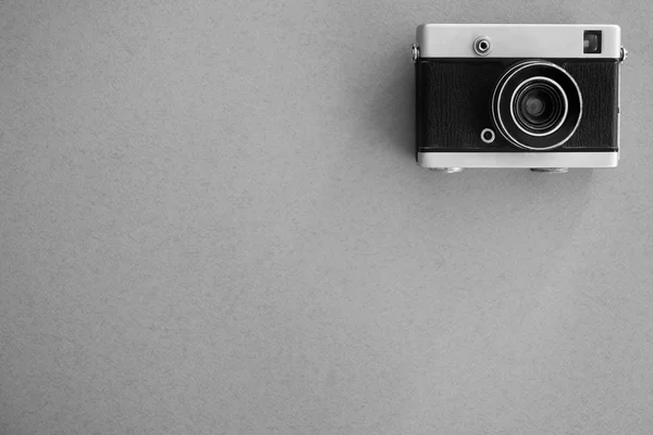 Vintage camera on grey background — Stock Photo, Image