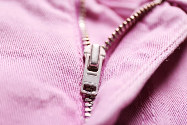 Detail of zipper on cloth — Stock Photo, Image