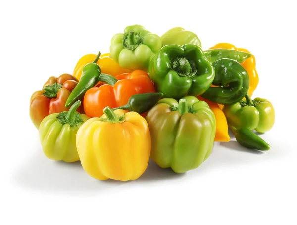 Fresh peppers on white background — Stock Photo, Image