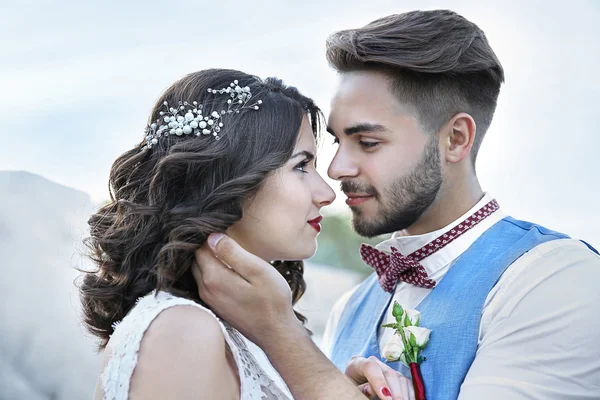 Bride and groom, close up — Stock Photo, Image