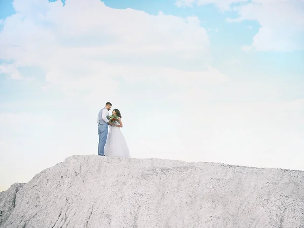 Жених и невеста и красивый пейзаж — стоковое фото