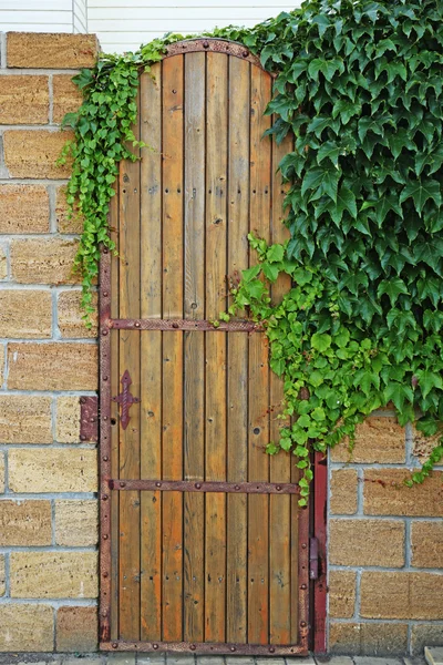 Ročník dřevěná brána — Stock fotografie