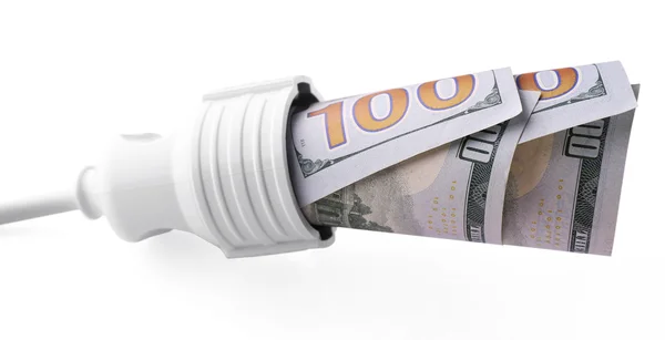 Dollar im Sockel auf weißem Hintergrund — Stockfoto