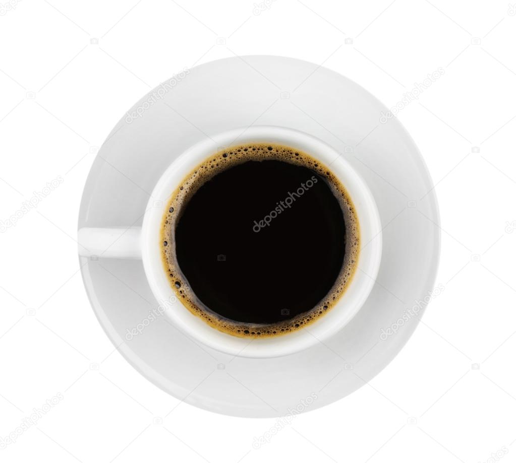 Cup of coffee on white background