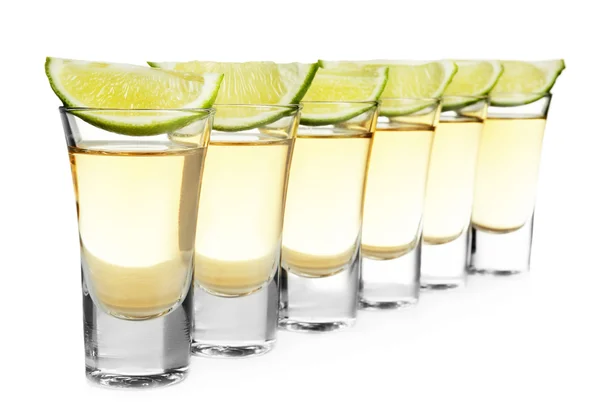 Gold tequila with lime — Stock Photo, Image