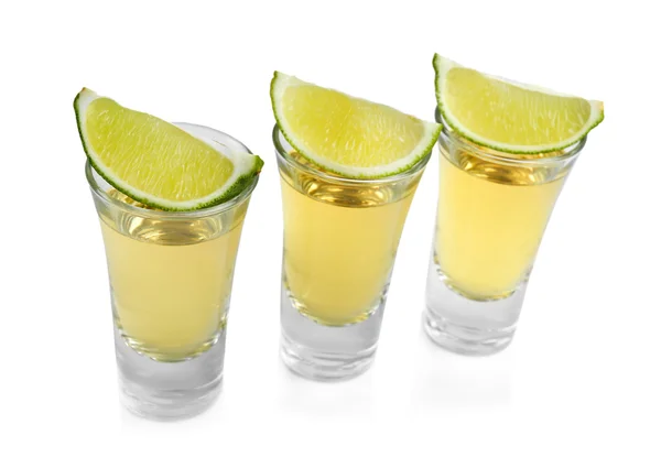 Tequila d'oro con lime — Foto Stock