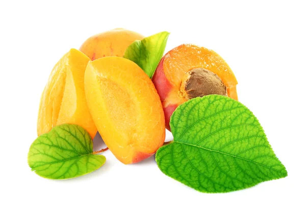 Fresh apricots, isolated on white — Stock Photo, Image