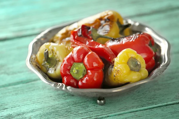 Plate with roasted peppers — Stock Photo, Image