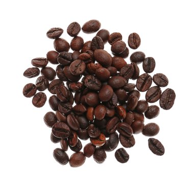 kahve çekirdekleri, üzerinde beyaz izole