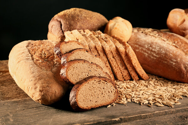 Fresh bread on table