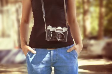 bağbozumu kamera kadınla