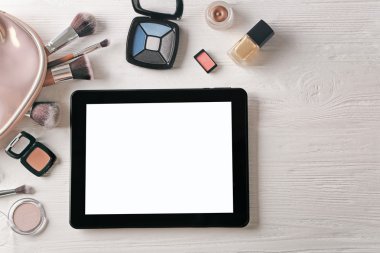 Tablet ve kozmetik arka plan