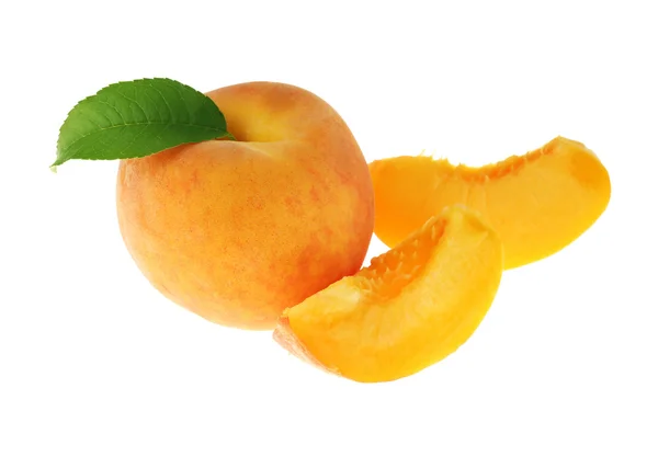 Fresh peach on a white background — Stock Photo, Image