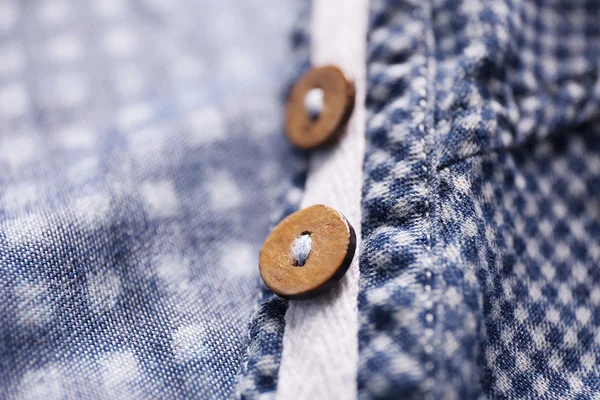 格子縞のシャツのボタン — ストック写真