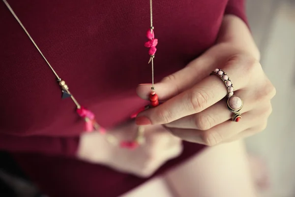 Female hand with beautiful accessories — Stock Photo, Image