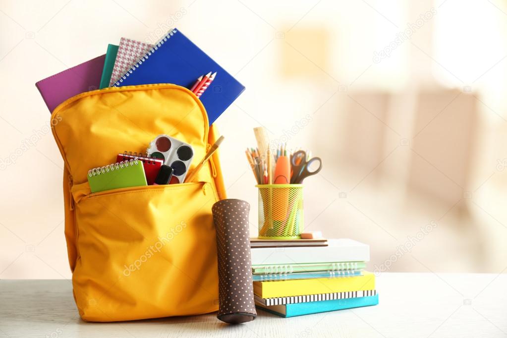 backpack with school supplies