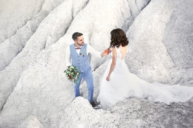 Gelin ve damat, düğün günü