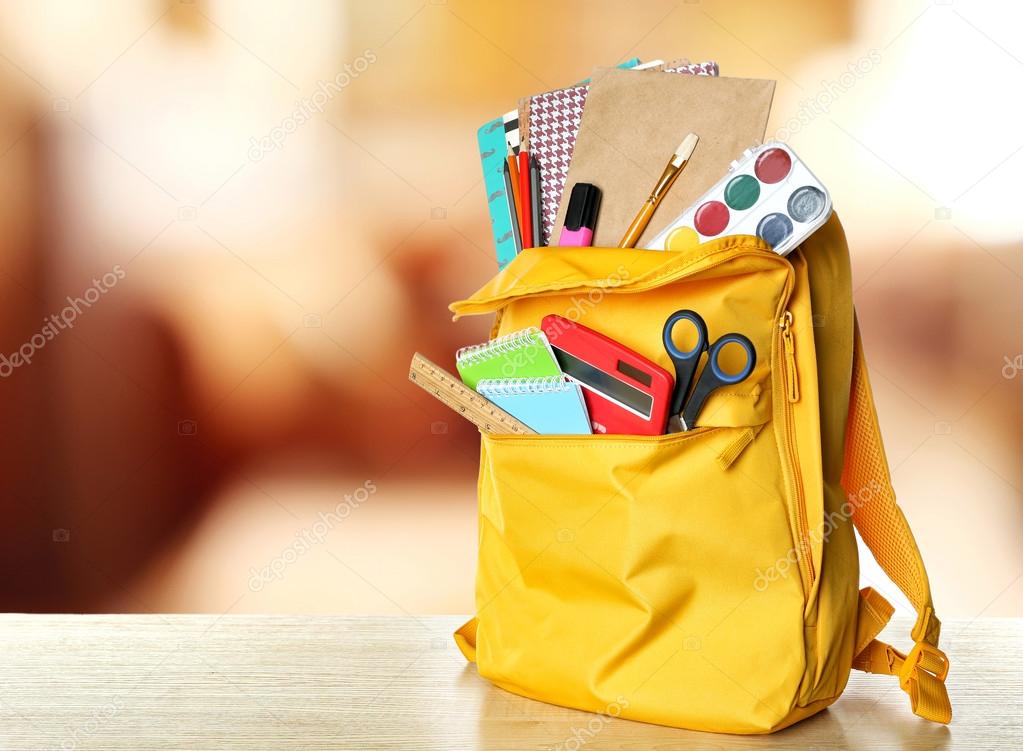 backpack with school supplies