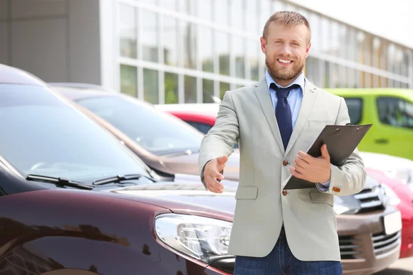 Car Dealer New Cars Background — Stock Photo, Image