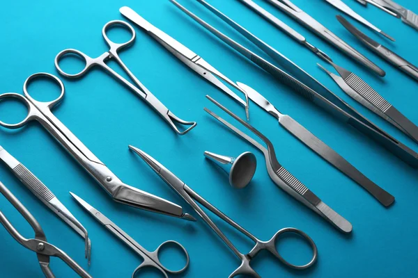 Flat lay of medical instruments Stock Image
