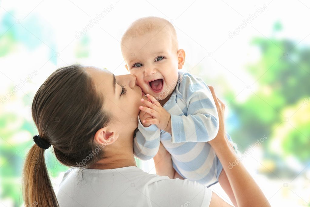 happy Mother and baby