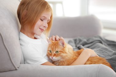 Kırmızı tüylü kedi kız 