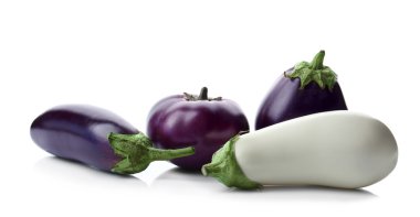 Fresh ripe eggplants  clipart