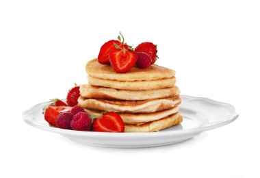 taze çilek ile Pancakes